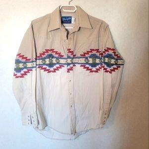 WRANGLER, vintage M two tone, navajo print button down